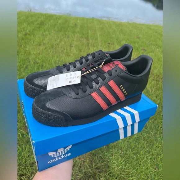 NWT Adidas Mens Samoa Blue and Burgundy Sneakers Size 13 - Picture 6 of 12